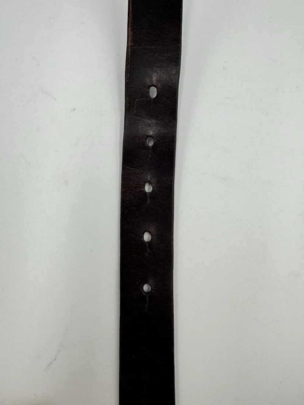 Tumi Vintage Brown Leather Dress Belt Plaque Buckle